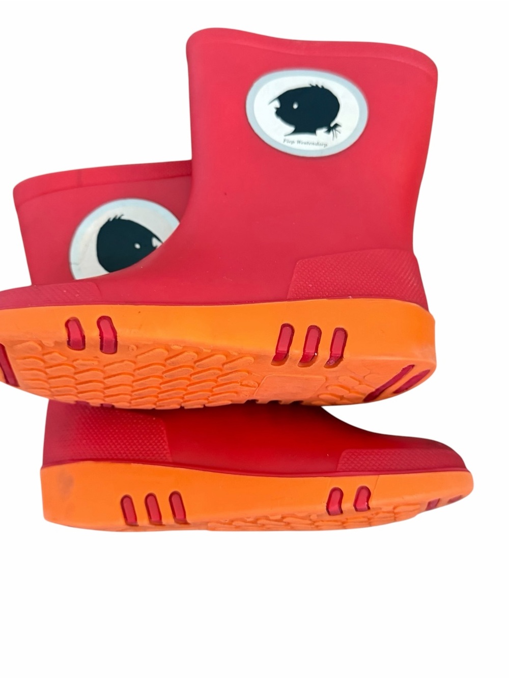 Fiep Westendorp Janneke Silhouette Logo Red Orange Kids Rainboots 7/8T EUR 24 - Picture 6 of 12